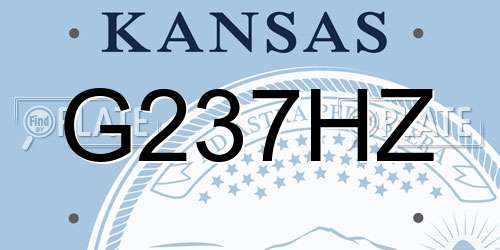 G237HZ Kansas License Plate