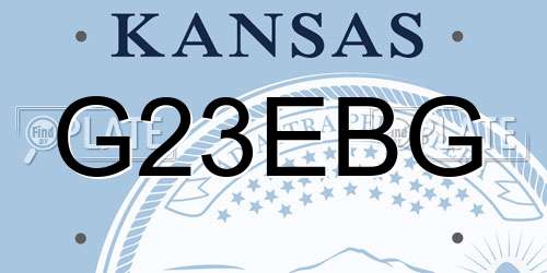 G23EBG Kansas License Plate