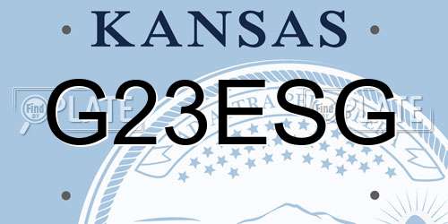 G23ESG Kansas License Plate
