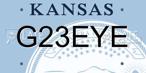 G23EYE Kansas License Plate