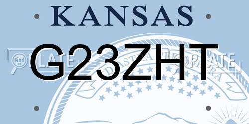 G23ZHT Kansas License Plate