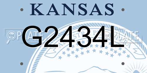 G2434L Kansas License Plate