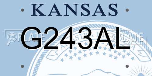 G243AL Kansas License Plate