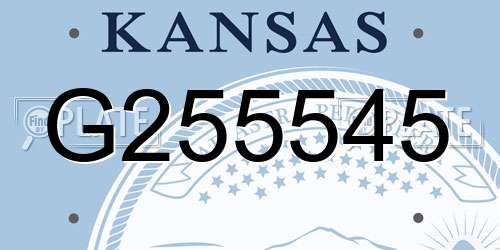 G255545 Kansas License Plate