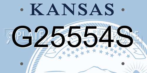 G25554S Kansas License Plate