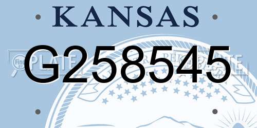 G258545 Kansas License Plate