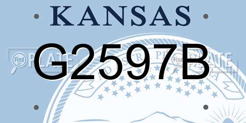 G2597B Kansas License Plate