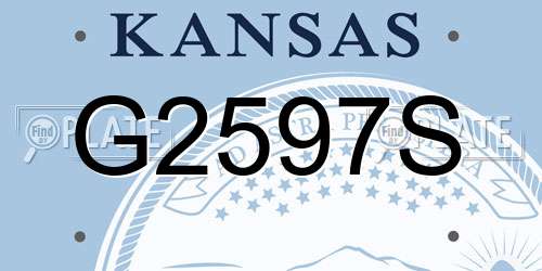 G2597S Kansas License Plate