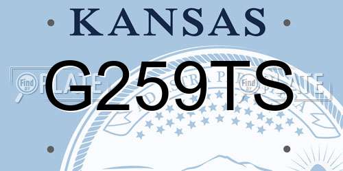 G259TS Kansas License Plate