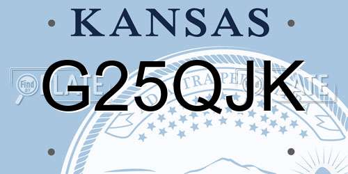 G25QJK Kansas License Plate