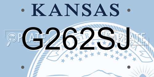 G262SJ Kansas License Plate