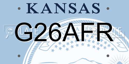 G26AFR Kansas License Plate