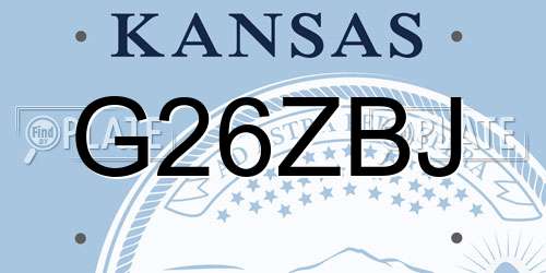 G26ZBJ Kansas License Plate