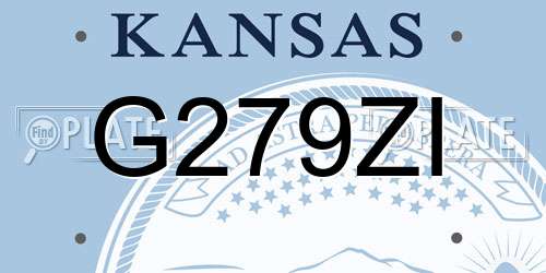 G279ZI Kansas License Plate