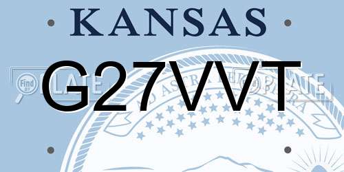 G27VVT Kansas License Plate