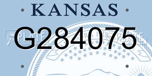 G284075 Kansas License Plate