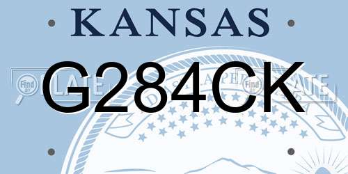 G284CK Kansas License Plate