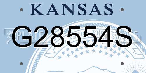 G28554S Kansas License Plate