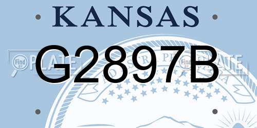 G2897B Kansas License Plate