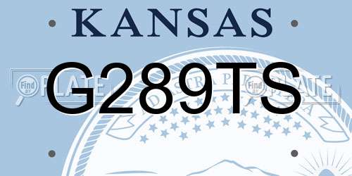 G289TS Kansas License Plate