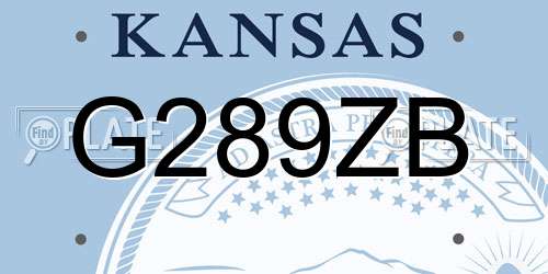 G289ZB Kansas License Plate
