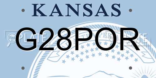 G28POR Kansas License Plate