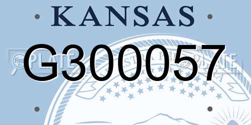 G300057 Kansas License Plate