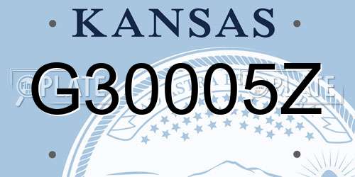 G30005Z Kansas License Plate