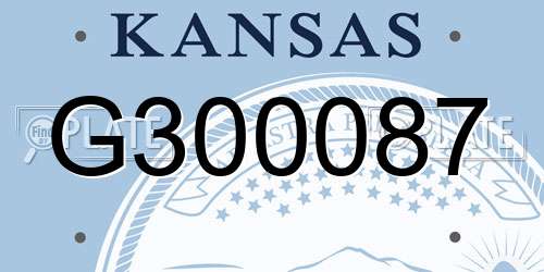 G300087 Kansas License Plate