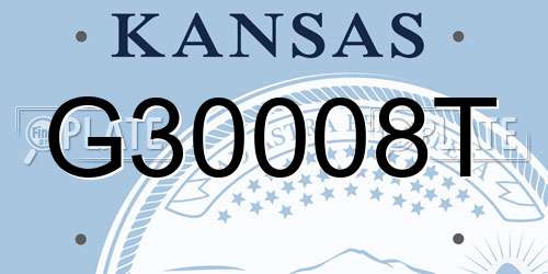 G30008T Kansas License Plate