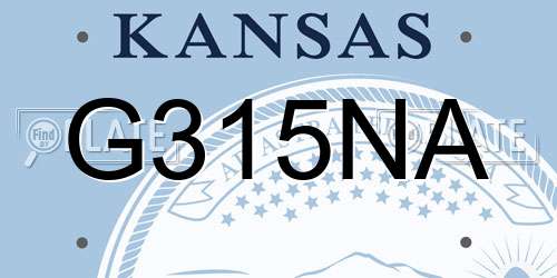 G315NA Kansas License Plate