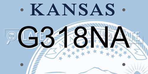 G318NA Kansas License Plate