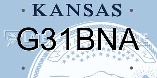 G31BNA Kansas License Plate
