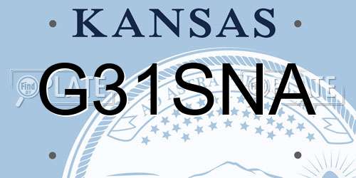 G31SNA Kansas License Plate