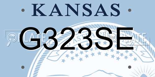 G323SE Kansas License Plate