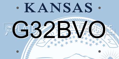 G32BVO Kansas License Plate