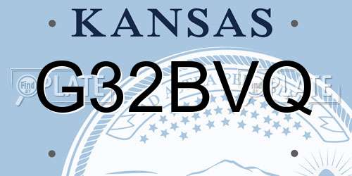 G32BVQ Kansas License Plate