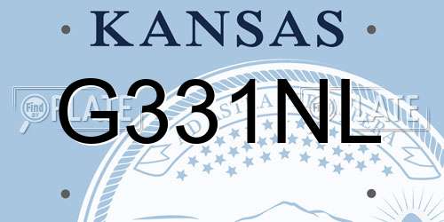 G331NL Kansas License Plate
