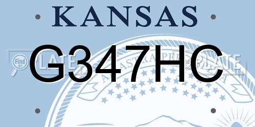 G347HC Kansas License Plate