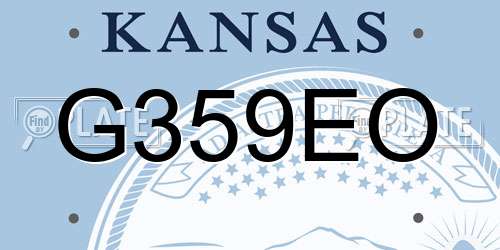 G359EO Kansas License Plate