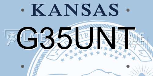 G35UNT Kansas License Plate