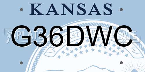 G36DWC Kansas License Plate