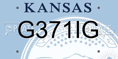 G371IG Kansas License Plate