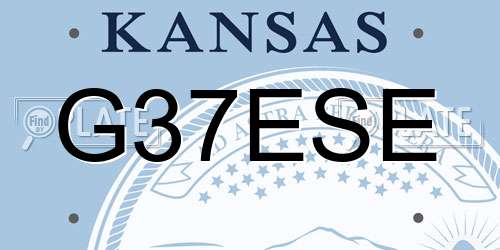 G37ESE Kansas License Plate