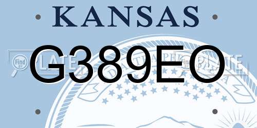 G389EO Kansas License Plate