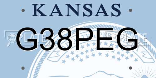 G38PEG Kansas License Plate