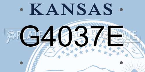 G4037E Kansas License Plate