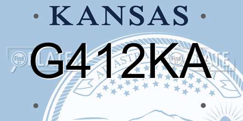 G412KA Kansas License Plate