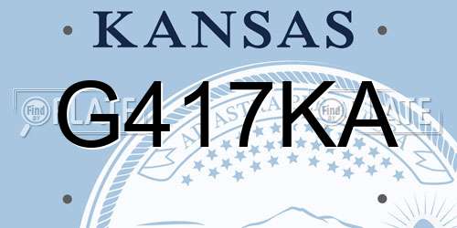 G417KA Kansas License Plate