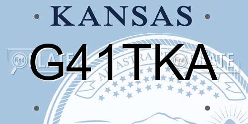 G41TKA Kansas License Plate